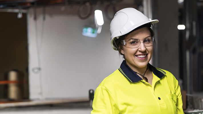 Electrical apprentice working on panel in Melbourne