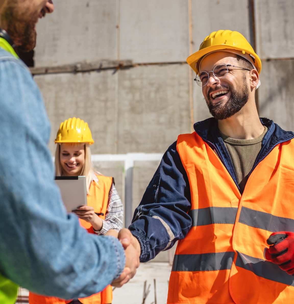 Construction Team shaking hands