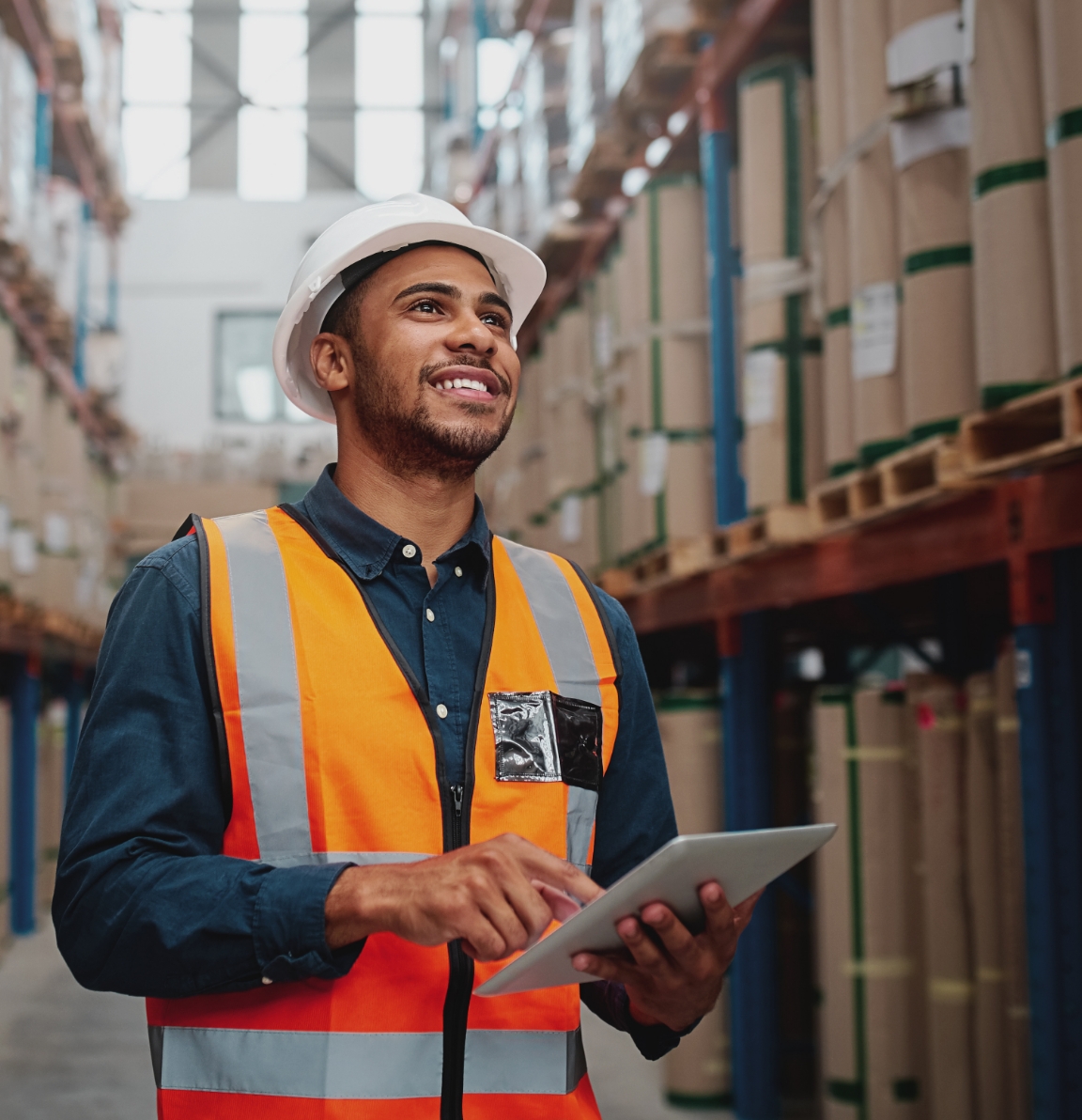 Male warehouse manager