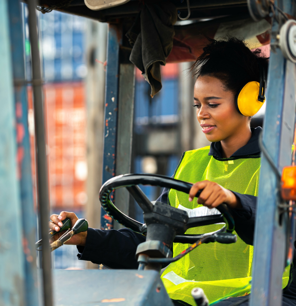 Female forklift driver