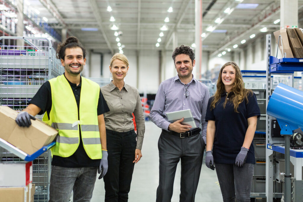 Warehouse workforce solutions team photo.